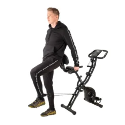 Vélo d'appartement pliable Xbike Max avec volant d'inertie de 3 kg et élastiques de résistance pour bras et jambes