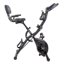 Vélo d'appartement pliable Xbike Max avec volant d'inertie de 3 kg et élastiques de résistance pour bras et jambes