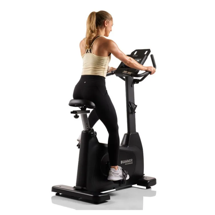 Vélo d'appartement professionnel Hammer avec écran tactile et 40 niveaux de résistance - Roue d'inertie 14 kg