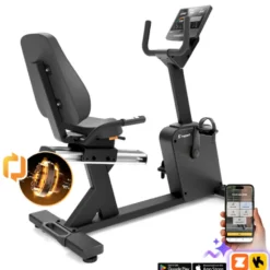 Vélo d'appartement semi-allongé professionnel e-Velocer RMB avec 32 niveaux de résistances
