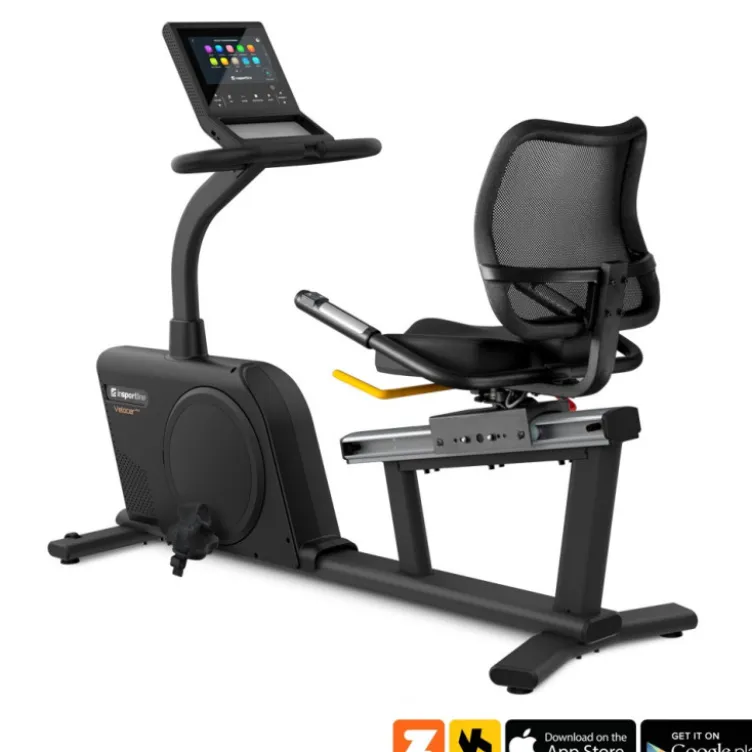 Vélo d'appartement Velocer RMB semi allongé avec écran connecté pour espace sportif commercial