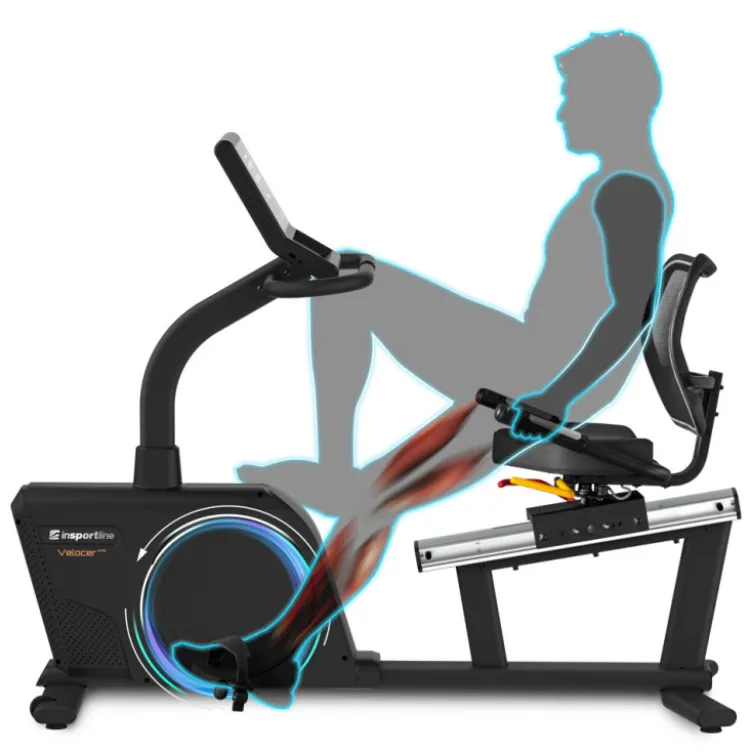 Vélo d'appartement Velocer RMB semi allongé avec écran connecté pour espace sportif commercial