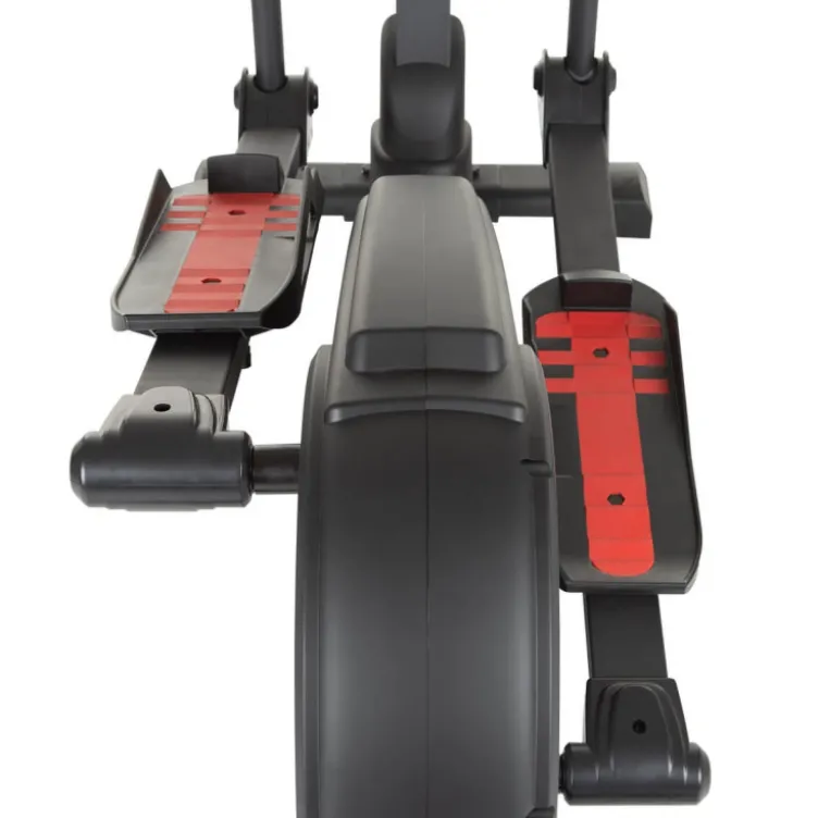 Vélo de cardio elliptique avec reposes pieds antidérapantes et écran LCD