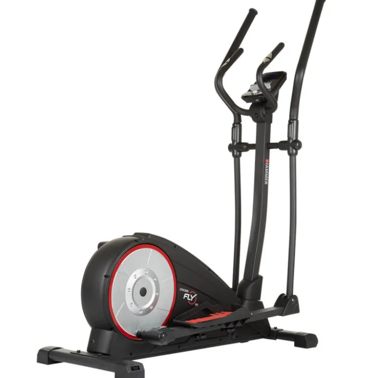 Vélo de cardio elliptique avec reposes pieds antidérapantes et écran LCD