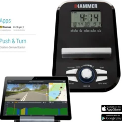 Vélo de cardio-training sans fil avec écran LCD avec volant d'inertie 12 kg - Ellyptech CT3