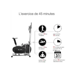 Vélo d'entraînement elliptique avec moniteur LCD et résistance réglable