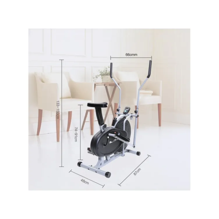 Vélo d'entraînement elliptique avec moniteur LCD et résistance réglable