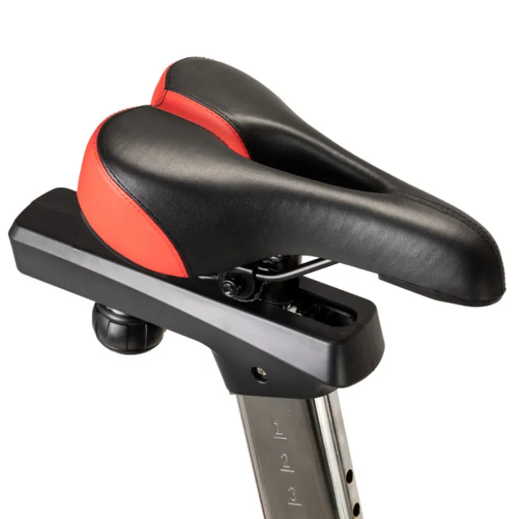 Vélo de spinning Drakkaris avec volant d'inertie puissant de 18 kg et système de freinage à friction - Siège réglable