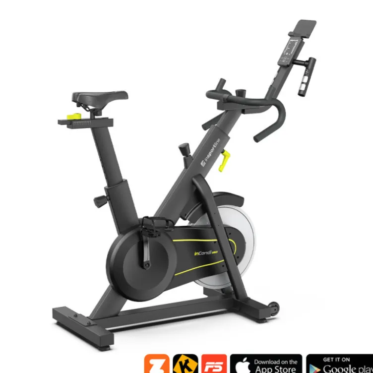 Vélo de Spinning InCondi S150i avec guidon multifonctionnel et 24 niveaux de résistances pour entraînement en Home-Gym