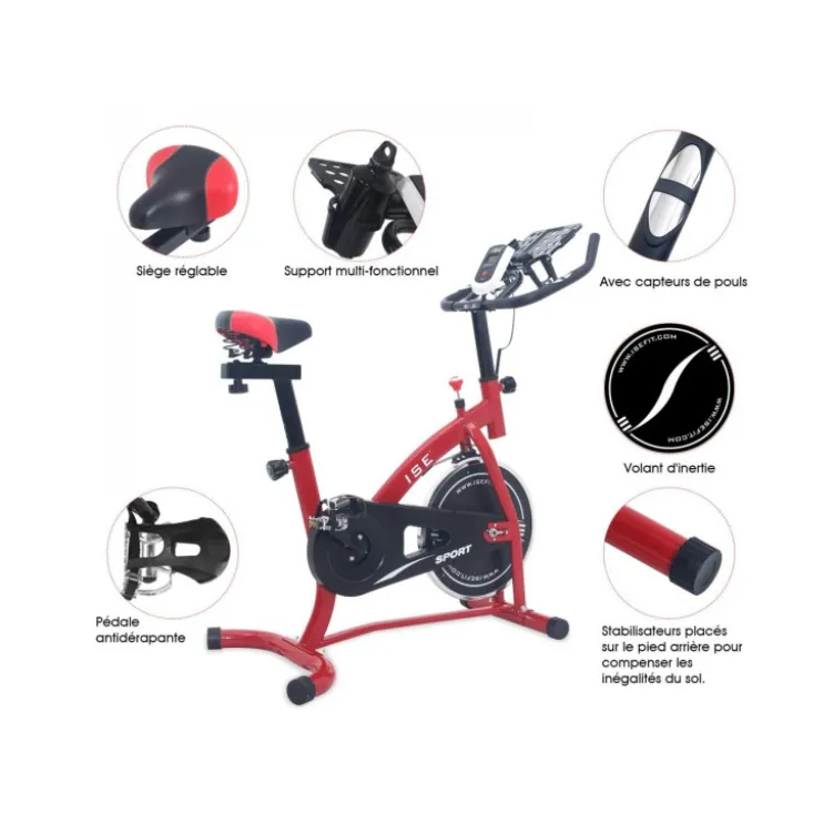 Vélo de Spinning pour entraînement à domicile avec écran d'affichage