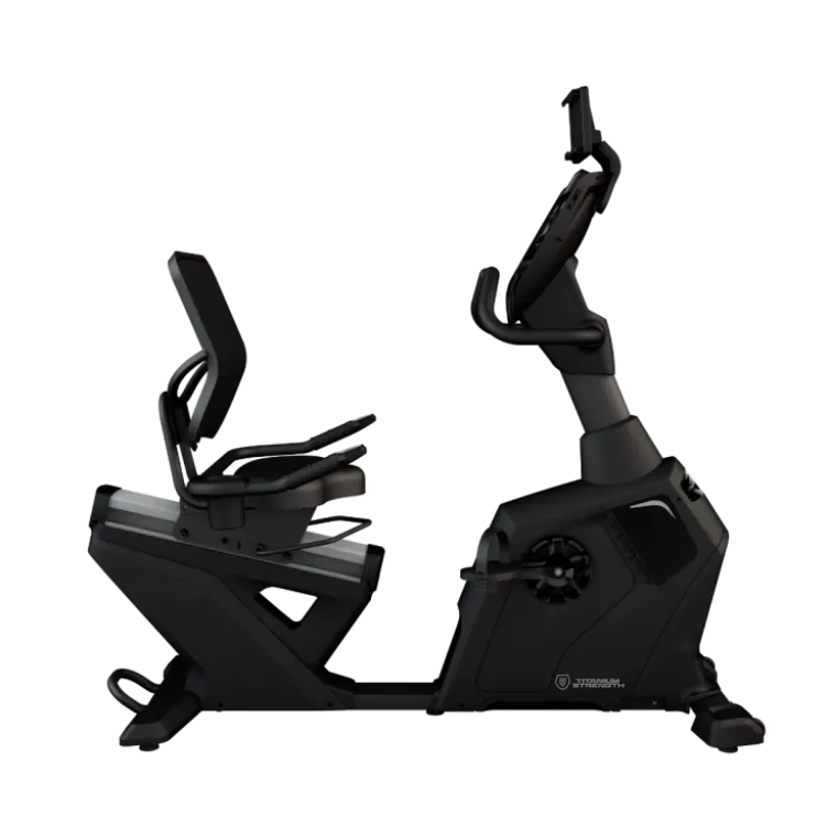 Vélo d'exercice semi-allongé avec écran tactile Titanium Strength RB2000T - Niveaux ajustables et programmes pré-définis