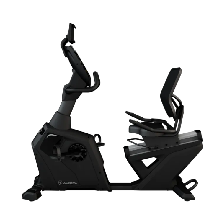 Vélo d'exercice semi-allongé avec écran tactile Titanium Strength RB2000T - Niveaux ajustables et programmes pré-définis