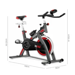 Vélo d'indoor avec roue d'inertie 24 kg - Réglage vertical et horizontal
