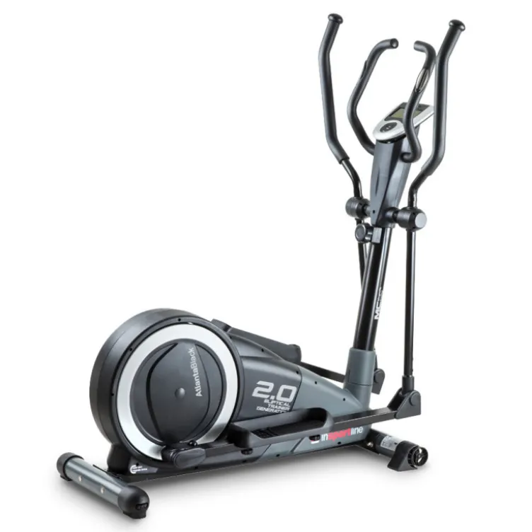 Vélo elliptique Atlanta Black à commande manuel et fonctionnement ultra silencieux - Volant d'inertie de 7 kg