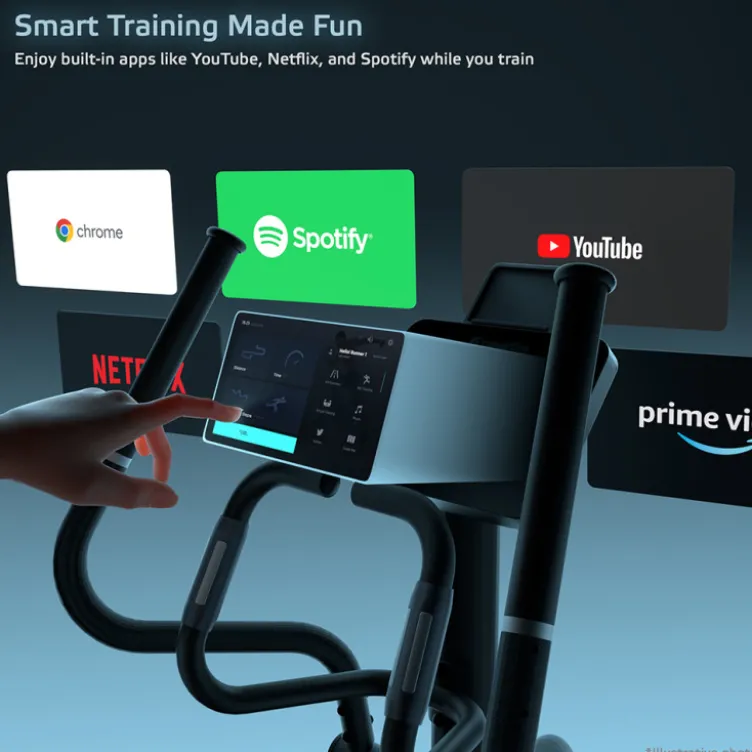 Vélo elliptique connecté Zenstride 600 avec roue d'inertie de 9 kg et course réglable - Difficulté réglable sur 32 niveaux