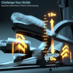 Vélo elliptique connecté Zenstride 600 avec roue d'inertie de 9 kg et course réglable - Difficulté réglable sur 32 niveaux