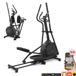 Vélo elliptique pliable ZenStride 200 avec volant d'inertie de 6 kg et 16 niveaux de résistance - 21 programmes inclus