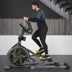 Vélo elliptique professionnel avec moniteur de fréquence cardiaque - Volant d'inertie ultra fluide de 14,5 kg