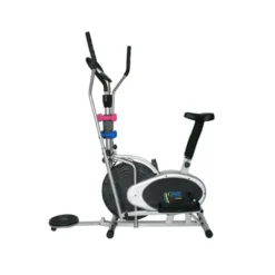 Vélo elliptique silencieux avec écran LCD et haltères 2x0,9 kg et 2x1,35 kg