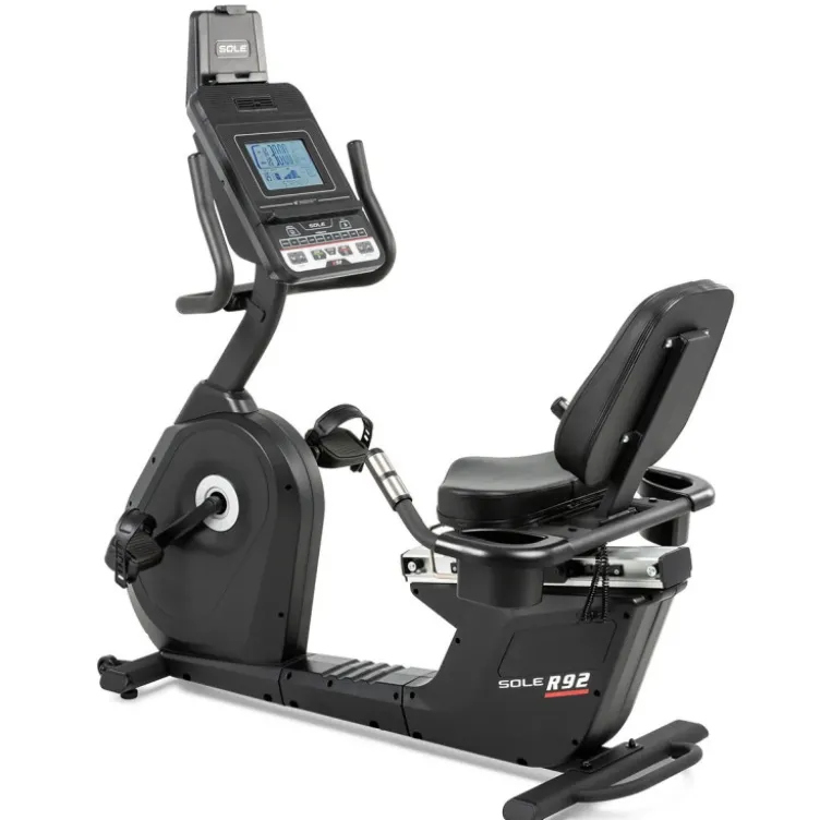 Vélo ergomètre semi-allongé avec 20 niveaux de résistance et siège ajustable - Écran LCD intégré et volant d'inertie 12 kg