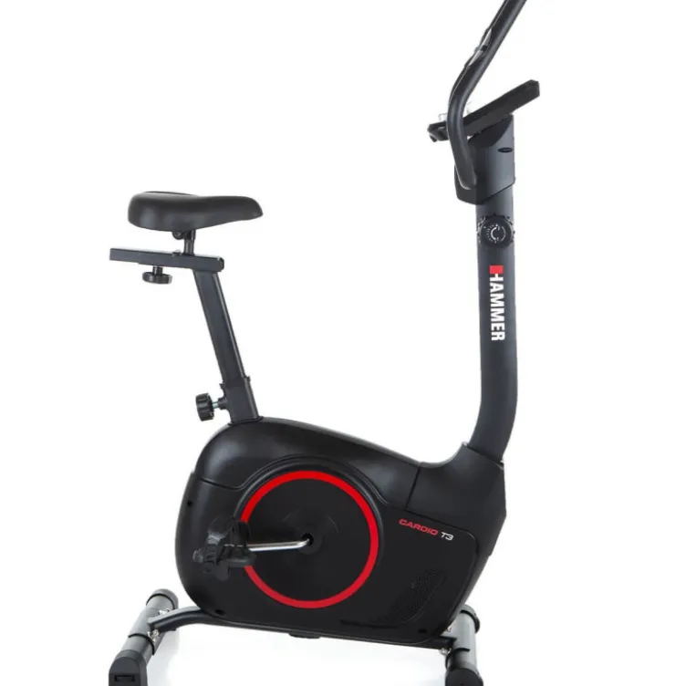 Vélo stationnaire simple d'utilisation avec réglables divers et guidon multi-positions - Difficultés x8 - Cardio T3