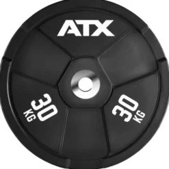 Wagon Wheel 30 kg - Poids de musculation avec diamètre olympique ATX en caoutchouc premium